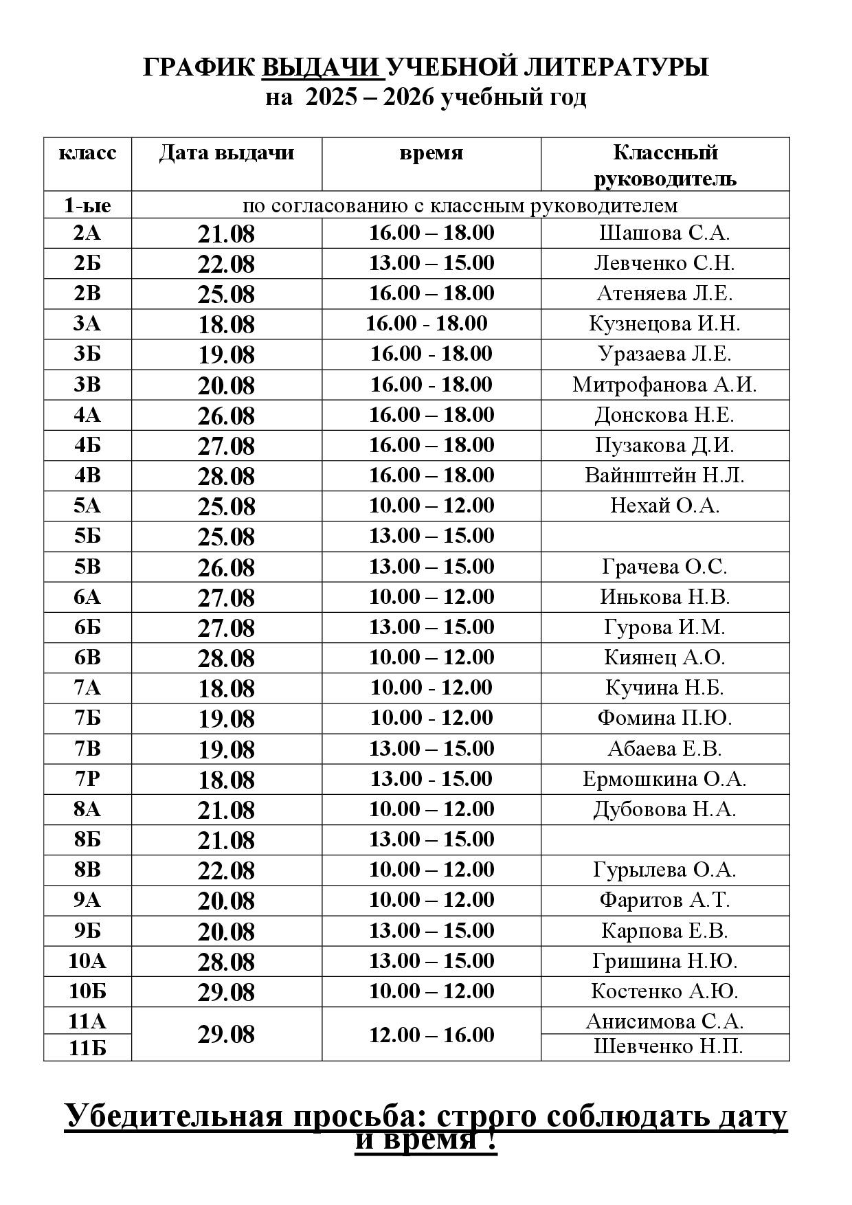 ГРАФИКвыдачиЛИТЕРАТУРЫ на 24 25 уч.год